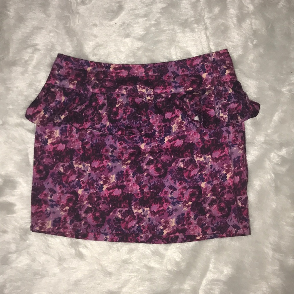 Forever 21 Print Tiered Mini Skirt